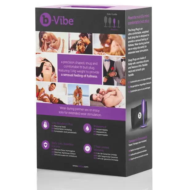 b-Vibe Weighted Snug Plug 2 - 114 g Purple - Anal Products