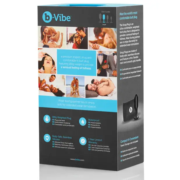 b-Vibe Weighted Snug Plug 3 - 180 g Black - Anal Products