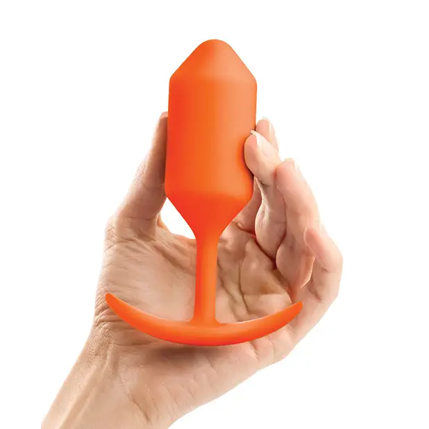 b-Vibe Weighted Snug Plug 3 - 180 g Orange - Anal Products