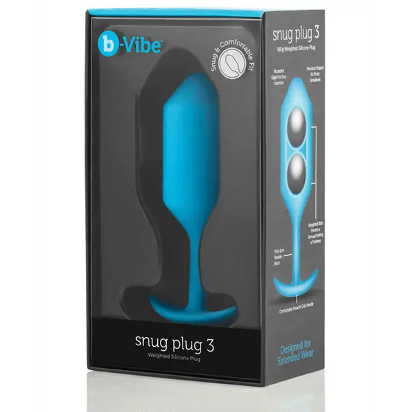 b-Vibe Weighted Snug Plug 3 - 180 g Teal - Anal Products