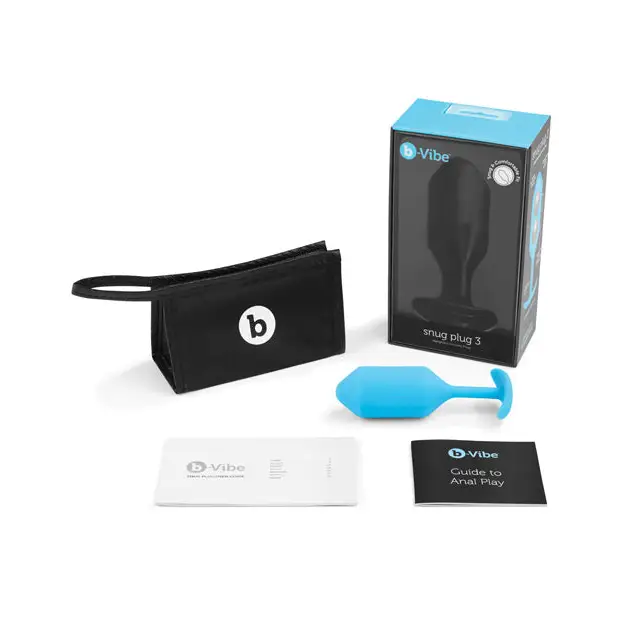 b-Vibe Weighted Snug Plug 3 - 180 g Teal - Anal Products