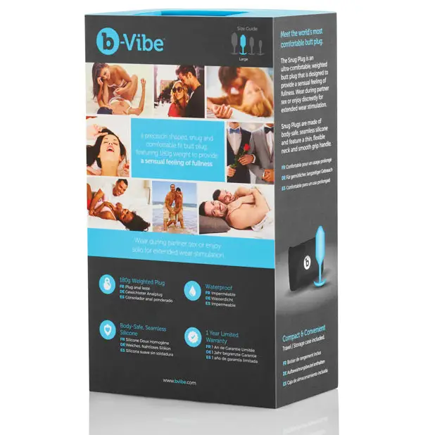 b-Vibe Weighted Snug Plug 3 - 180 g Teal - Anal Products
