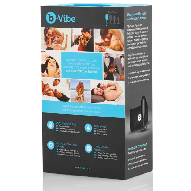b-Vibe Weighted Snug Plug 4 - 256 g Black - Anal Products