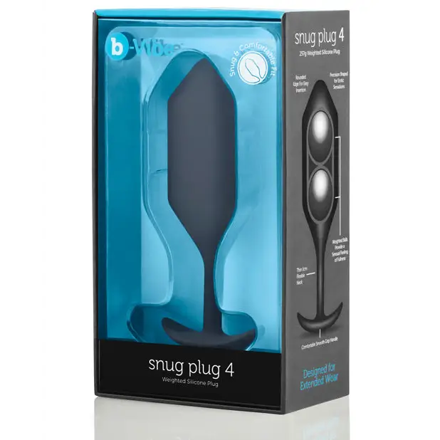 b-Vibe Weighted Snug Plug 4 - 256 g Black - Anal Products