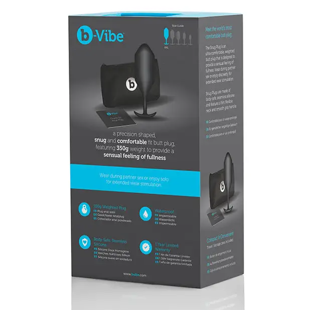 b-Vibe Weighted Snug Plug 5 - 350 g Black - Anal Products
