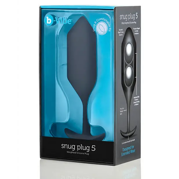 b-Vibe Weighted Snug Plug 5 - 350 g Black - Anal Products
