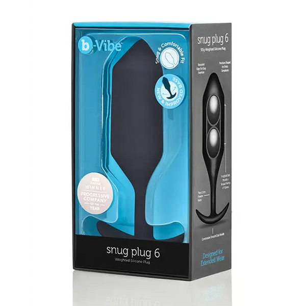b-Vibe Weighted Snug Plug 6 - 515 g Black - Anal Products