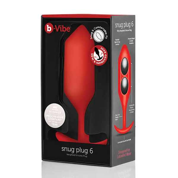 b-Vibe Weighted Snug Plug 6 - 515 g Red - Anal Products