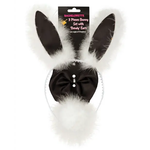 Bachelorette 3 pc Bunny Set w/Bendy Ears - Bachelorette & Party Supplies