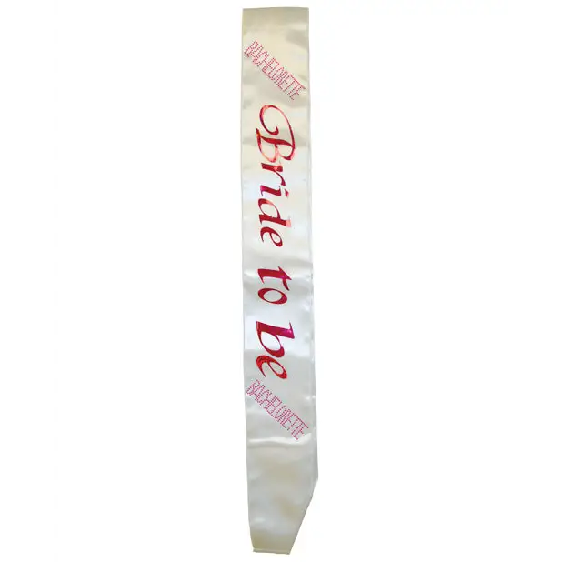Bachelorette Bride To Be Non Flashing Sash - White - Bachelorette & Party Supplies