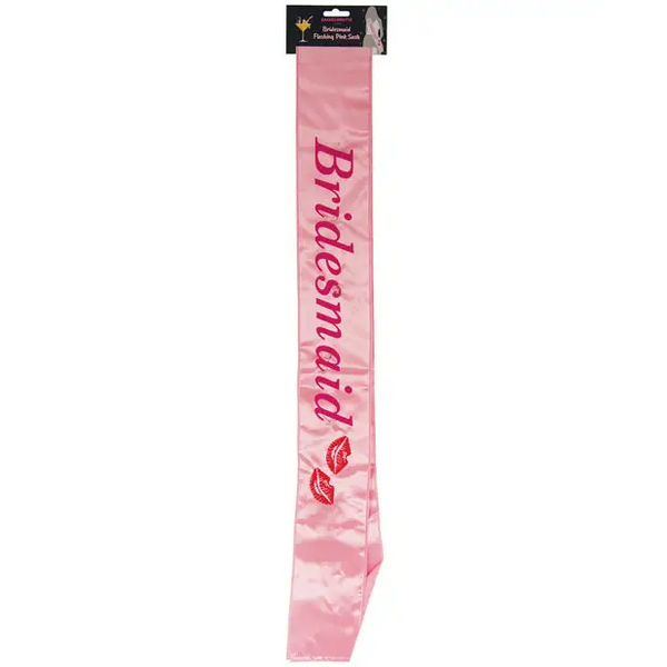 Bachelorette Bridesmaid Flashing Sash w/Kisses - Pink - Bachelorette & Party Supplies