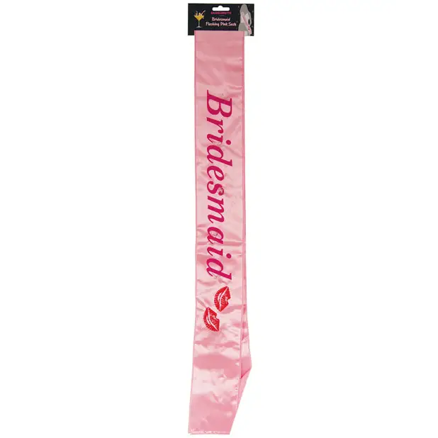 Bachelorette Bridesmaid Flashing Sash w/Kisses - Pink - Bachelorette & Party Supplies