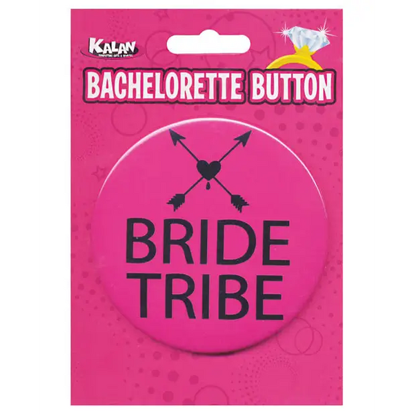 Bachelorette Button - Bride Tribe Pink/Black - Bachelorette & Party Supplies