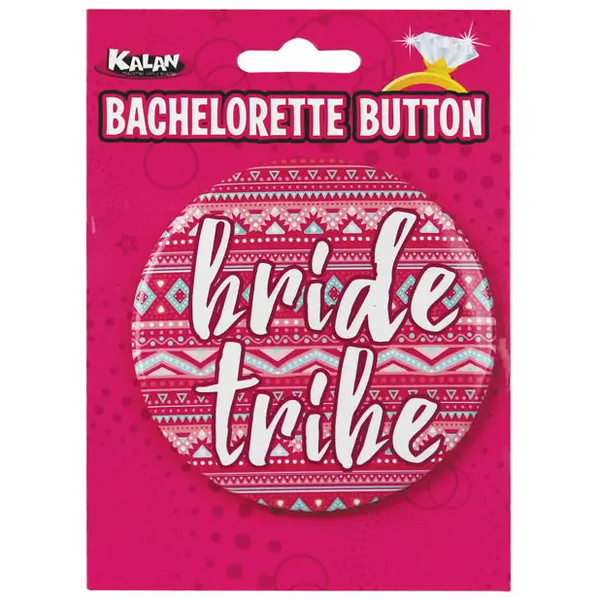Bachelorette Button - Bride Tribe Pink/White - Bachelorette & Party Supplies