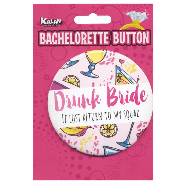 Bachelorette Button - Drunk Bride - Bachelorette & Party Supplies