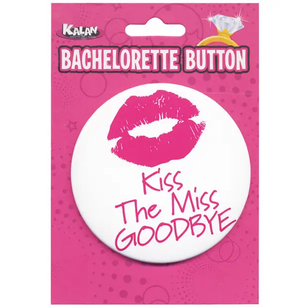Bachelorette Button - Kiss The Miss Goodbye - Bachelorette & Party Supplies