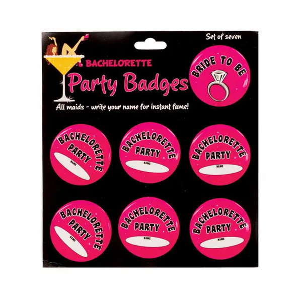 Bachelorette Party Badges - Pack of 7 - Bachelorette & Party Supplies
