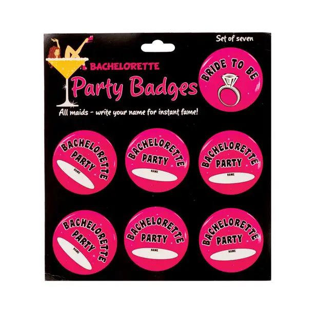 Bachelorette Party Badges - Pack of 7 - Bachelorette & Party Supplies