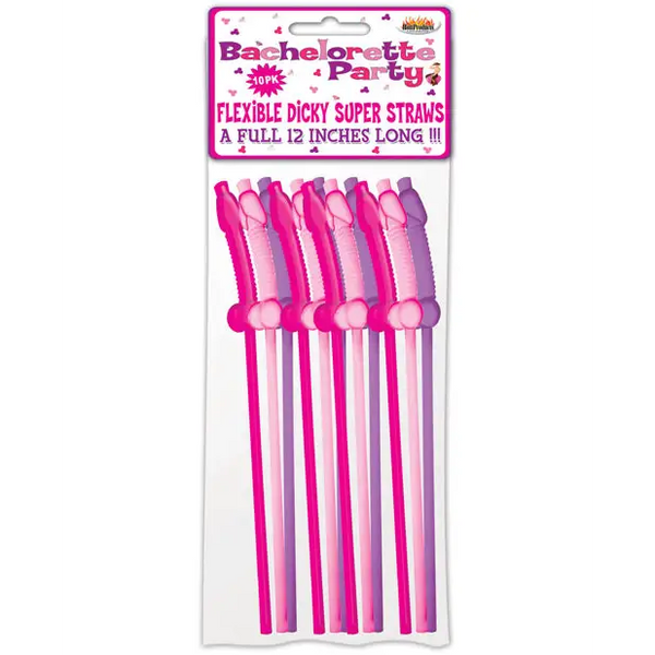 Bachelorette Party Flexy Super Straw - Pack of 10 - Bachelorette & Party Supplies