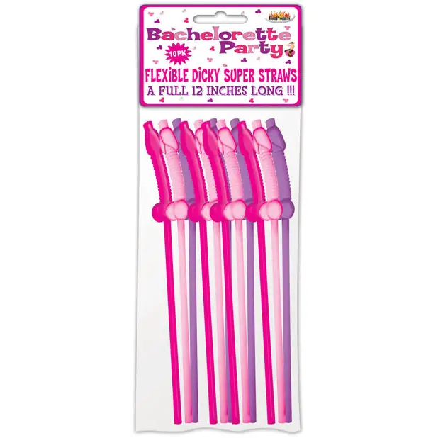 Bachelorette Party Flexy Super Straw - Pack of 10 - Bachelorette & Party Supplies
