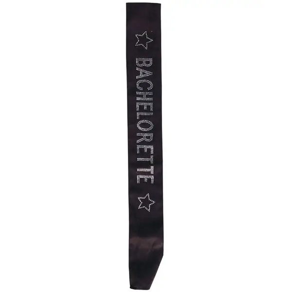 Bachelorette Sash w/Crystals - Black - Bachelorette & Party Supplies