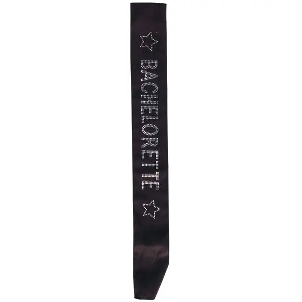 Bachelorette Sash w/Crystals - Black - Bachelorette & Party Supplies