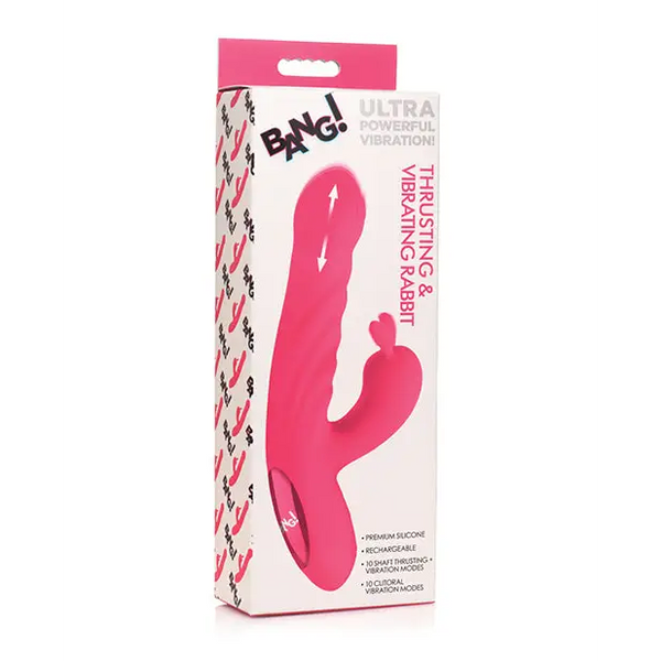 Bang! 10X Thrusting & Vibrating Rabbit - Pink - Vibrators