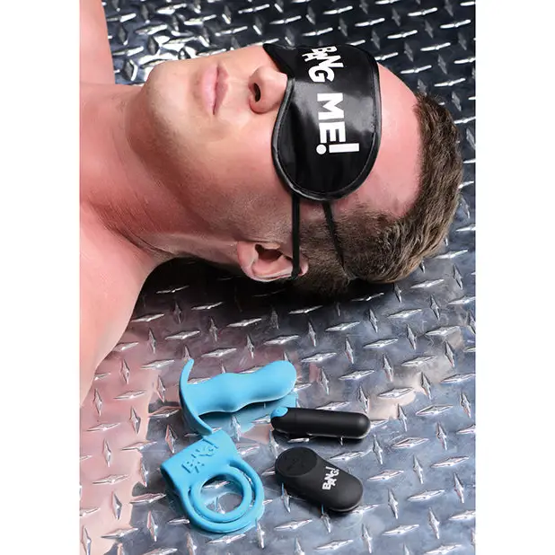 Bang! Duo Blast Remote Control Cock Ring & Butt Plug Vibe Kit - Blue - Anal Products