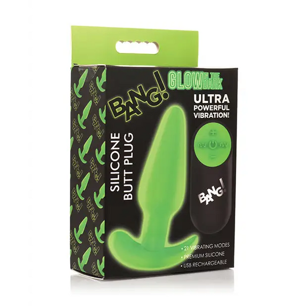 Bang! Glow in the Dark 21X Remote Controlled Butt Plug - Anal Products