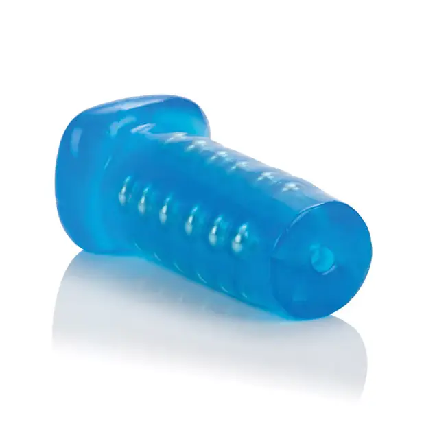 Basic Essentials Beaded Masturbator - Blue - Dolls & Masturbators