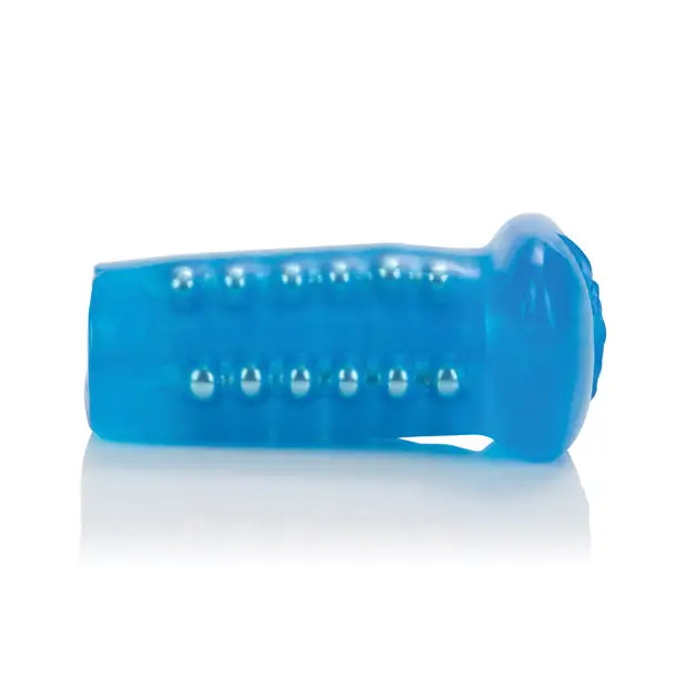 Basic Essentials Beaded Masturbator - Blue - Dolls & Masturbators