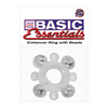 Basic Essentials Enhancer Ring w/Beads - Clear - Penis Enhancement