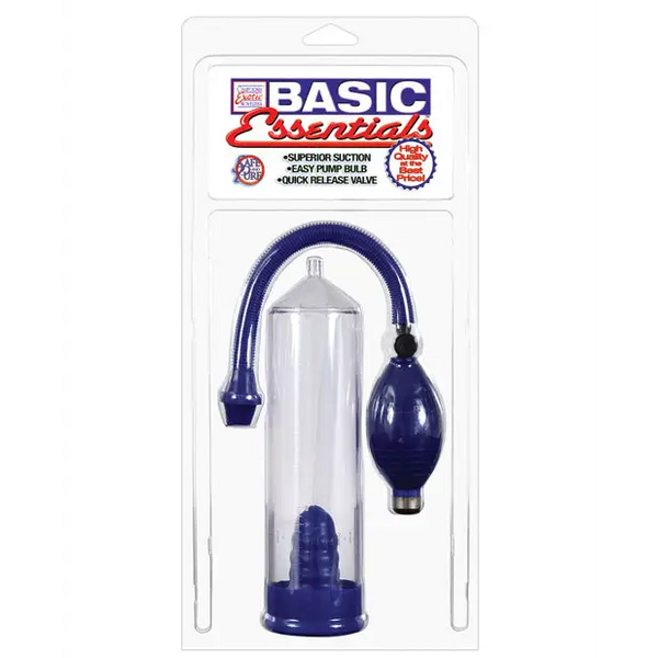 Basic Essentials Pump - Blue - Penis Enhancement