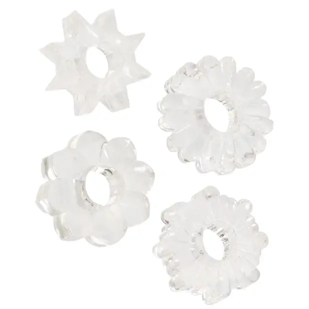 Basic Essentials Rings - Clear Set of 4 - Penis Enhancement