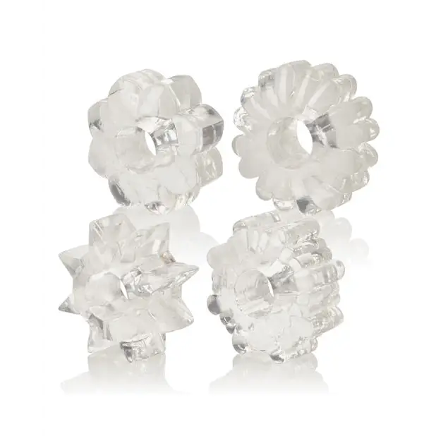 Basic Essentials Rings - Clear Set of 4 - Penis Enhancement