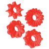 Basic Essentials Rings - Red Set of 4 - Penis Enhancement