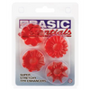 Basic Essentials Rings - Red Set of 4 - Penis Enhancement