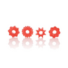 Basic Essentials Rings - Red Set of 4 - Penis Enhancement