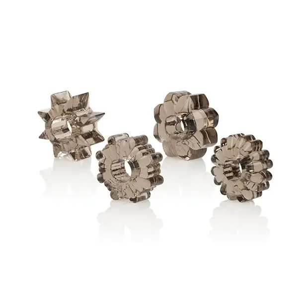 Basic Essentials Rings - Smoke Set of 4 - Penis Enhancement
