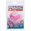Basic Essentials Stretchy Vibrating Bunny Enhancer - Pink - Penis Enhancement