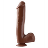 Basix Rubber Works 10’’ Dong w/Suction Cup - Brown - Dongs & Dildos