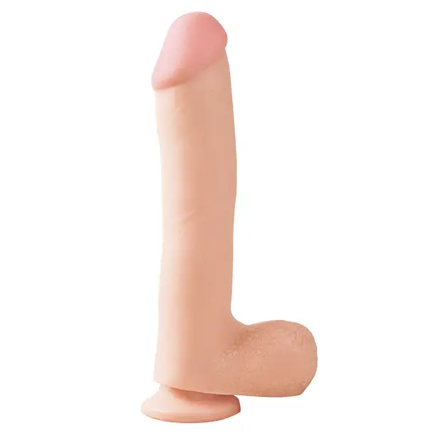 Basix Rubber Works 10’’ Dong w/Suction Cup - Flesh - Dongs & Dildos