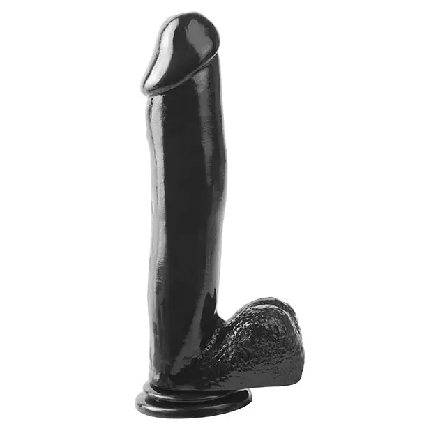 Basix Rubber Works 12’’ Dong w/Suction Cup - Black - Dongs & Dildos