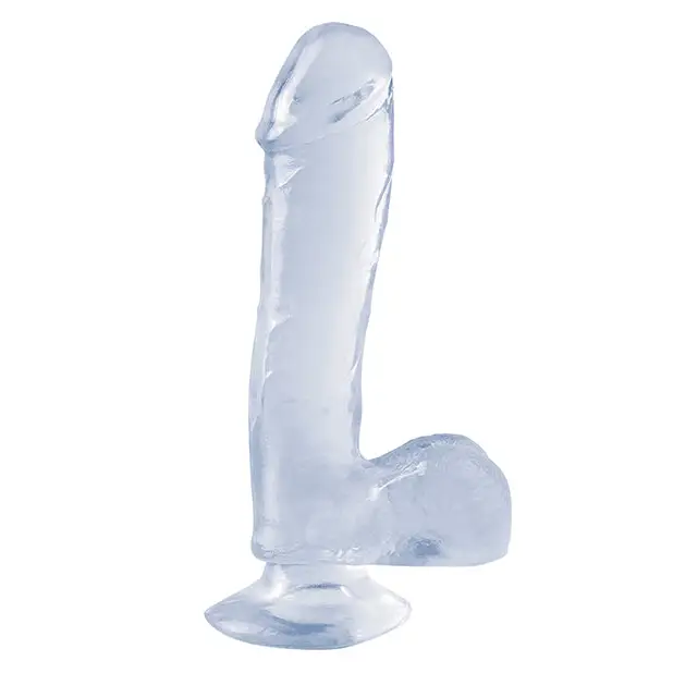 Basix Rubber Works 7.5’’ Dong w/Suction Cup - Clear - Dongs & Dildos