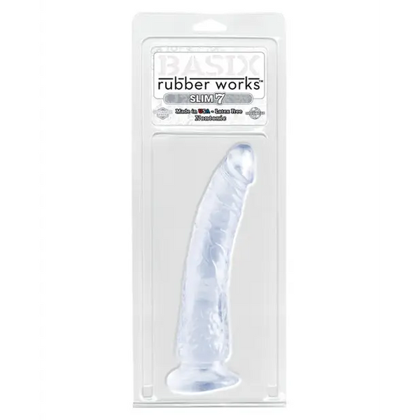 Basix Rubber Works 7’’ Slim Dong - Clear - Dongs & Dildos