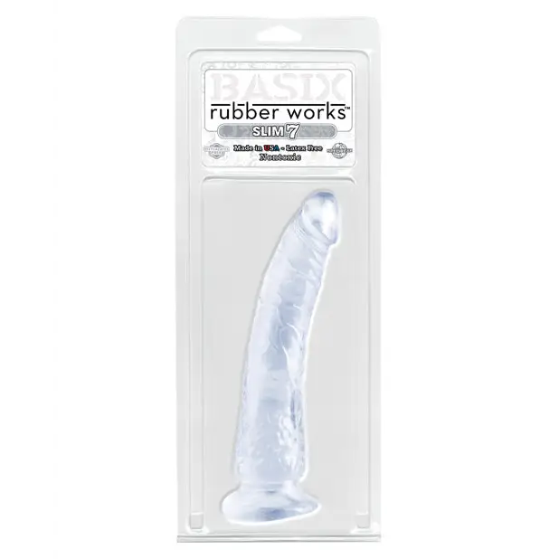 Basix Rubber Works 7’’ Slim Dong - Clear - Dongs & Dildos