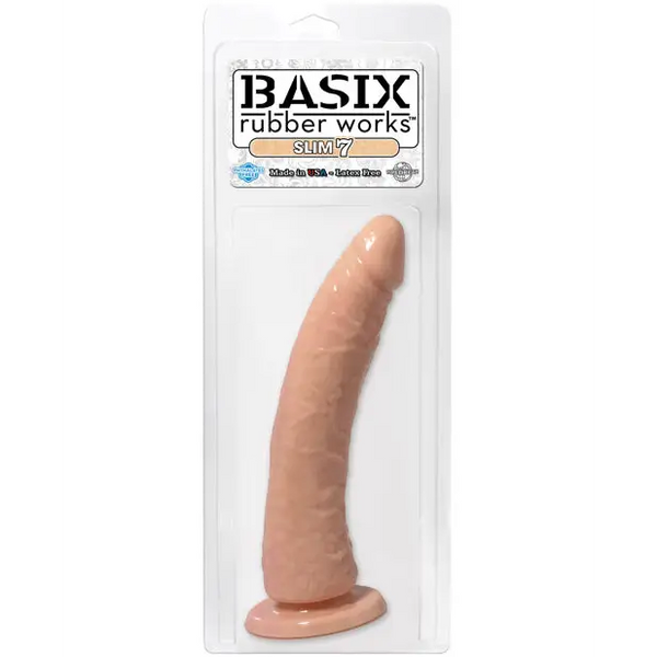 Basix Rubber Works 7’’ Slim Dong - Flesh - Dongs & Dildos
