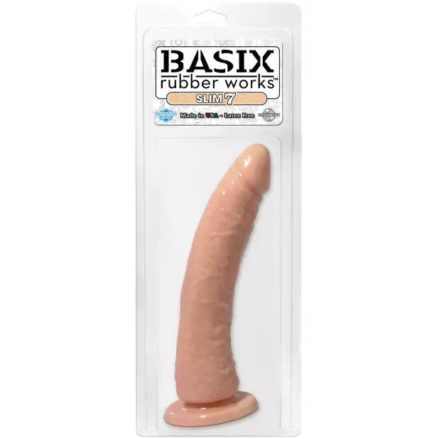 Basix Rubber Works 7’’ Slim Dong - Flesh - Dongs & Dildos