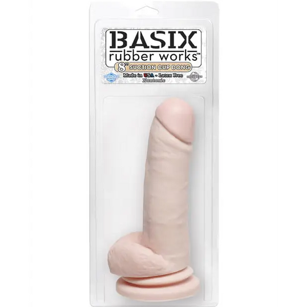 Basix Rubber Works 8’’ Suction Cup Dong - Flesh - Dongs & Dildos