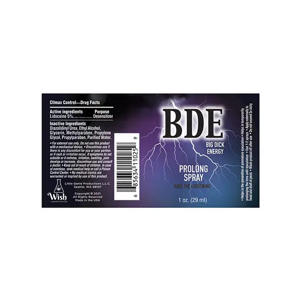 BDE Prolong Spray - 1 oz - Sexual Enhancers
